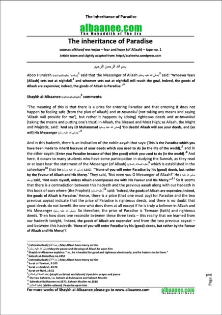 Inheritance of Paradise