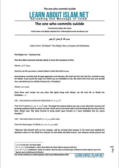 One who commits suicide