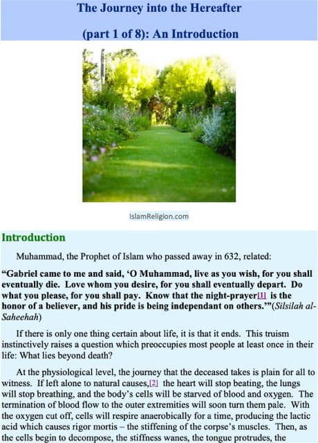 The Journey into the Hereafter