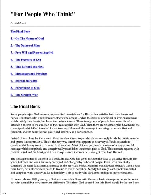 For People Who Think