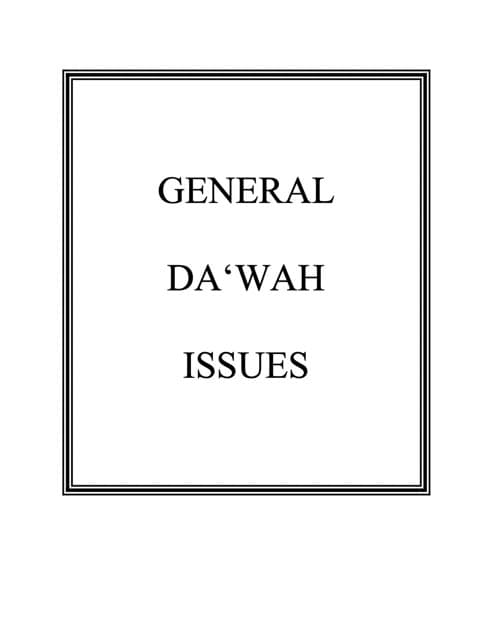 General Dawah Issues