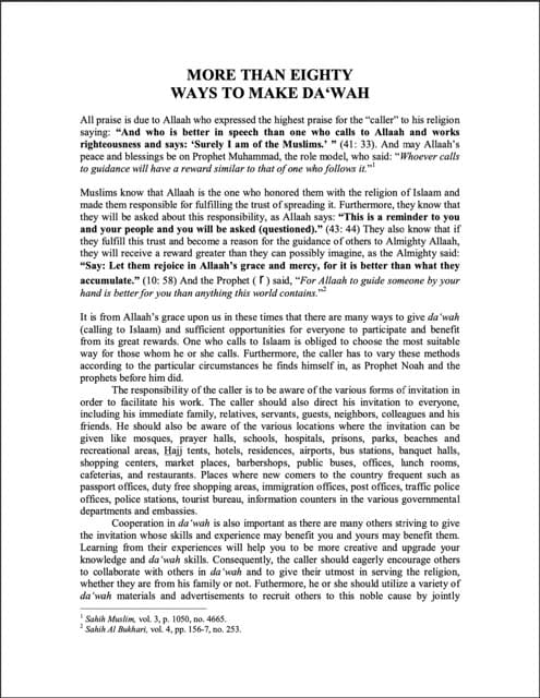 More than Eigthy Ways to Make Dawah