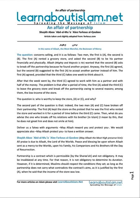 An affair of partnership