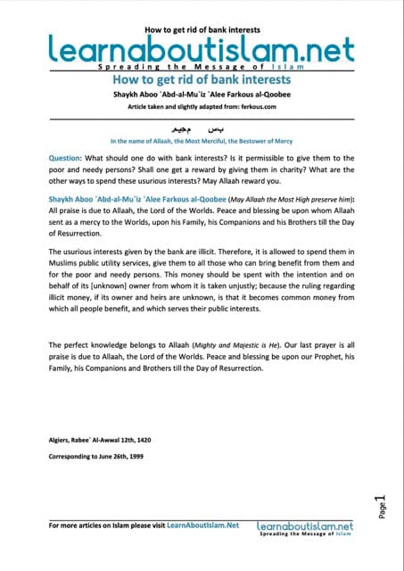 How to get rid of bank interests