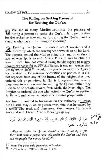Taking Money for Reading Quran