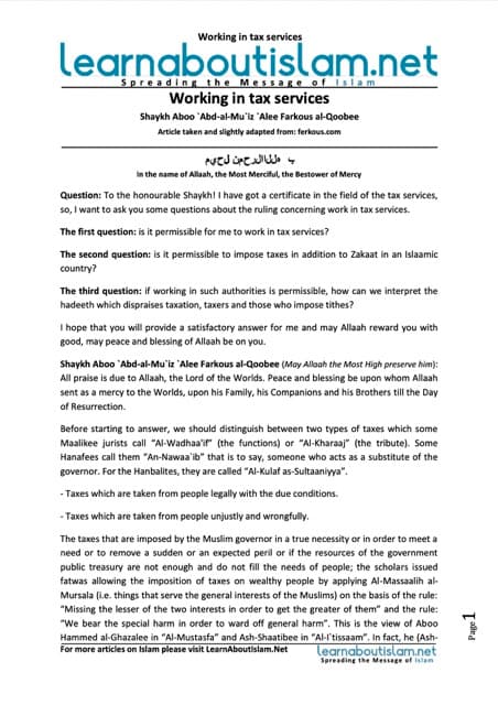 Working in tax services