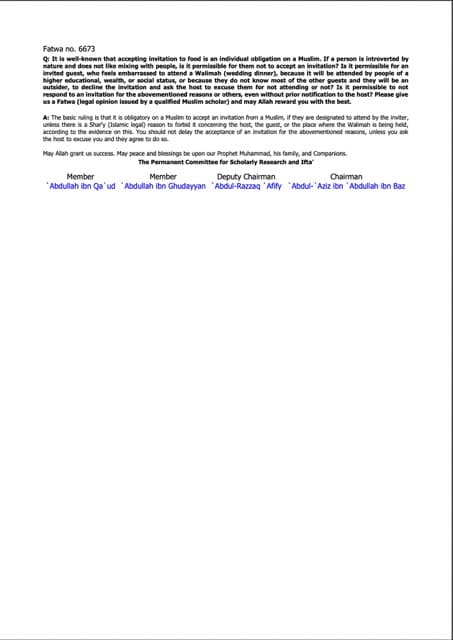 Accepting wedding invitation