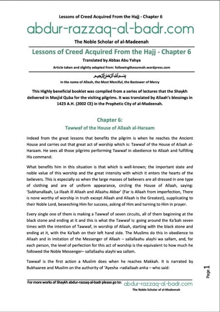 Tawwaf of the House of Allaah al-Haraam