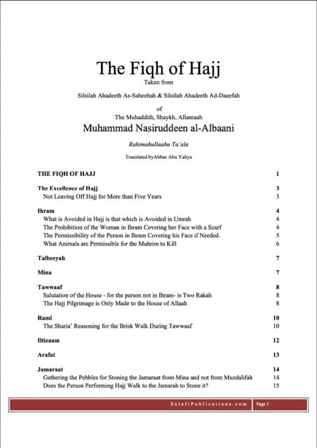 The Fiqh Of Hajj