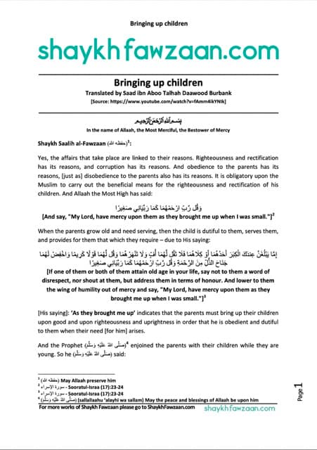 Bringing up children