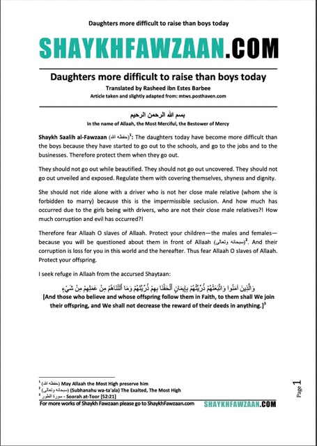 Daughters more difficult to raise than boys today
